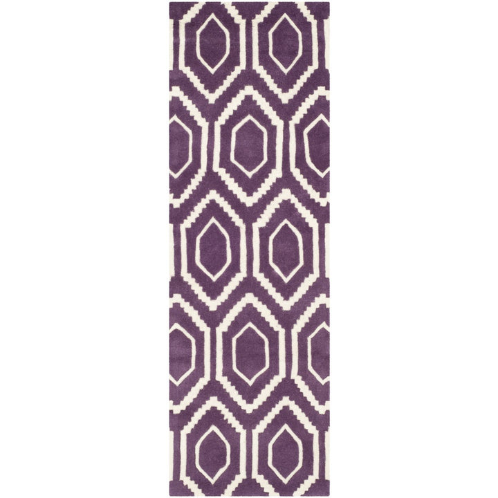 SAFAVIEH Chatham CHT731F Handmade Purple / Ivory Rug Image 1