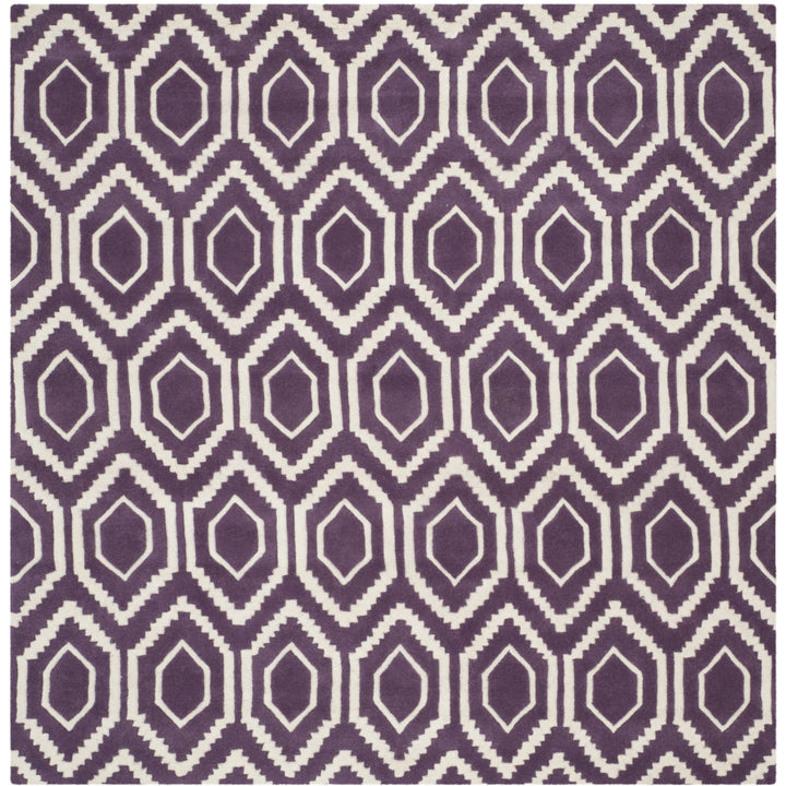 SAFAVIEH Chatham CHT731F Handmade Purple / Ivory Rug Image 6