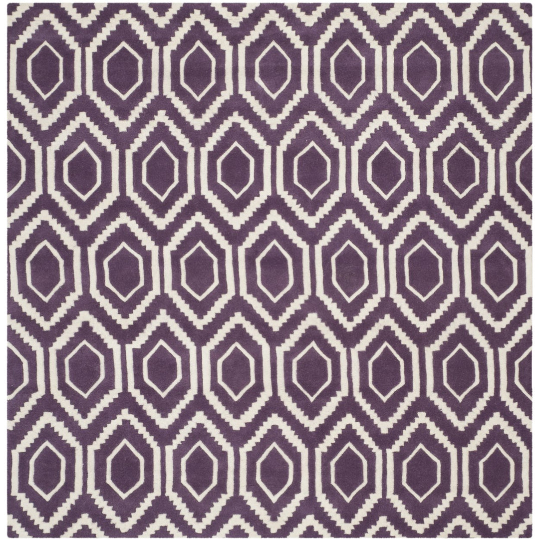 SAFAVIEH Chatham CHT731F Handmade Purple / Ivory Rug Image 1