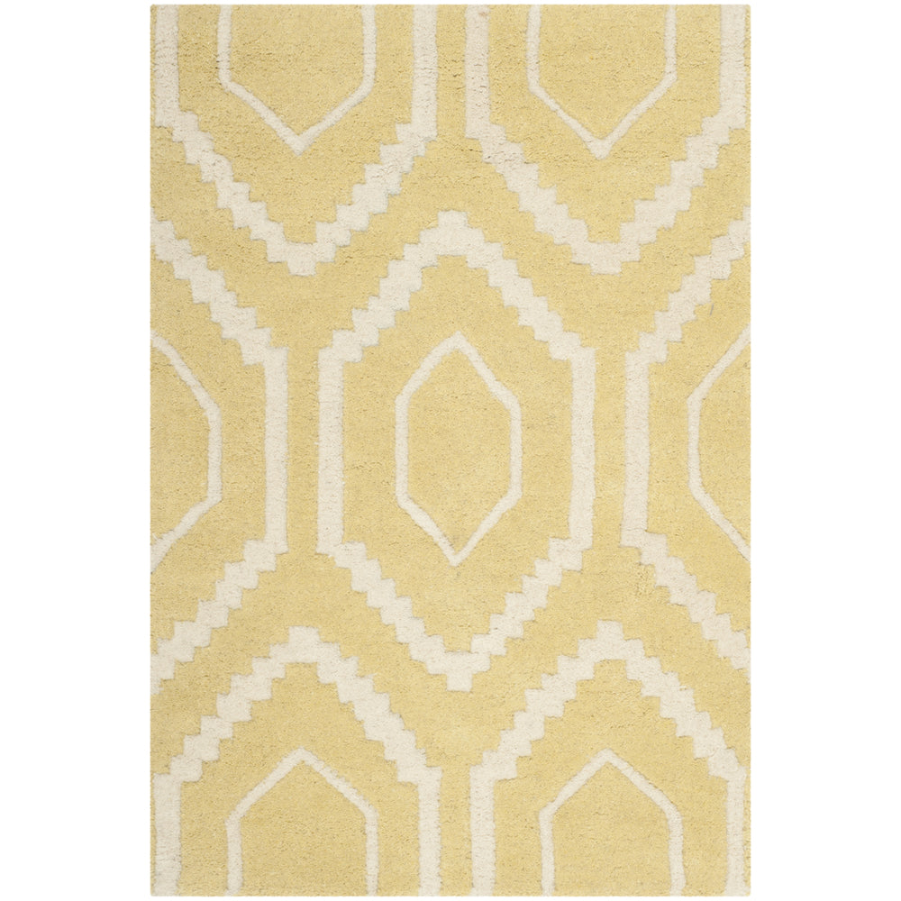 SAFAVIEH Chatham CHT731L Handmade Light Gold / Ivory Rug Image 2