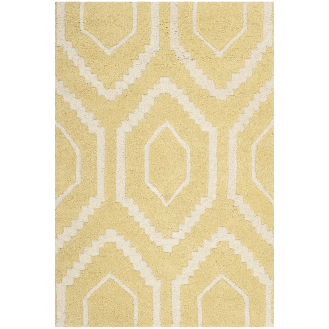 SAFAVIEH Chatham CHT731L Handmade Light Gold / Ivory Rug Image 2