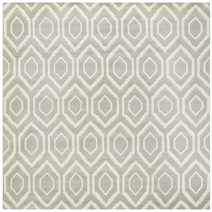 SAFAVIEH Chatham CHT731E Handmade Grey / Ivory Rug Image 10