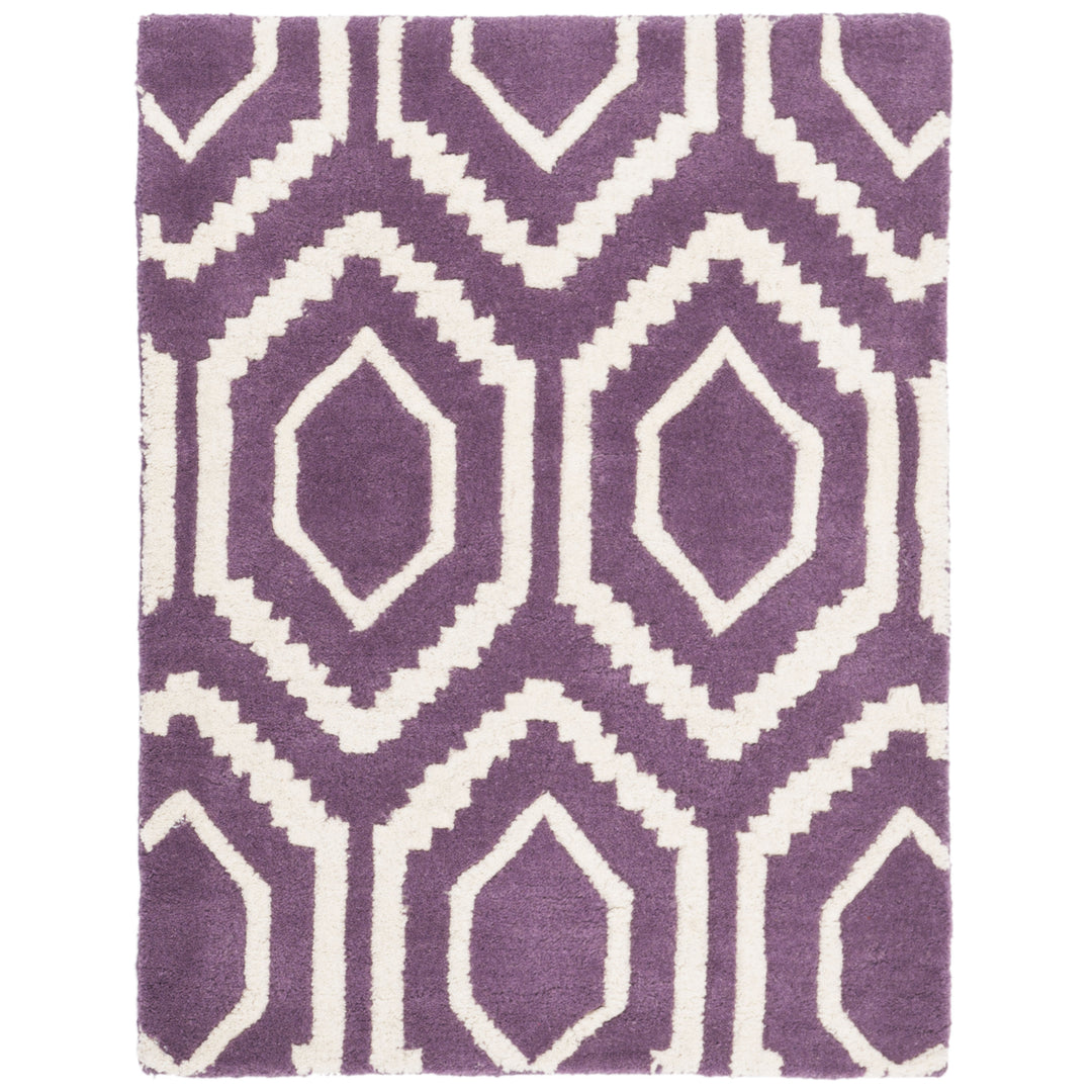 SAFAVIEH Chatham CHT731F Handmade Purple / Ivory Rug Image 8