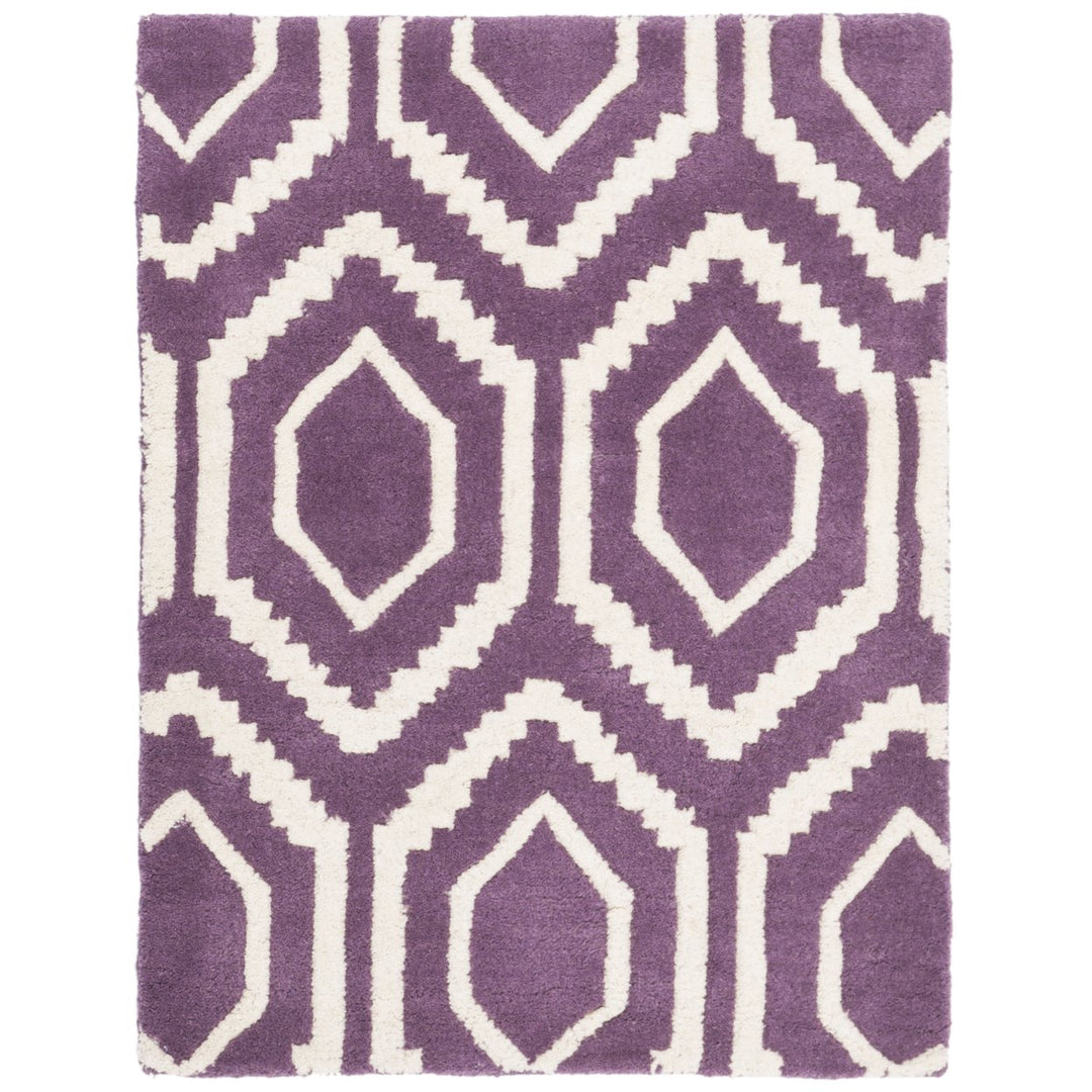 SAFAVIEH Chatham CHT731F Handmade Purple / Ivory Rug Image 1