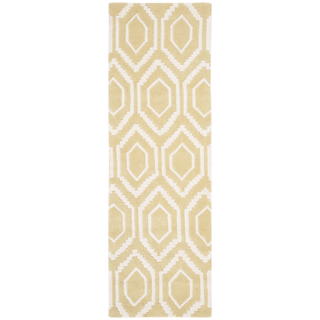 SAFAVIEH Chatham CHT731L Handmade Light Gold / Ivory Rug Image 3