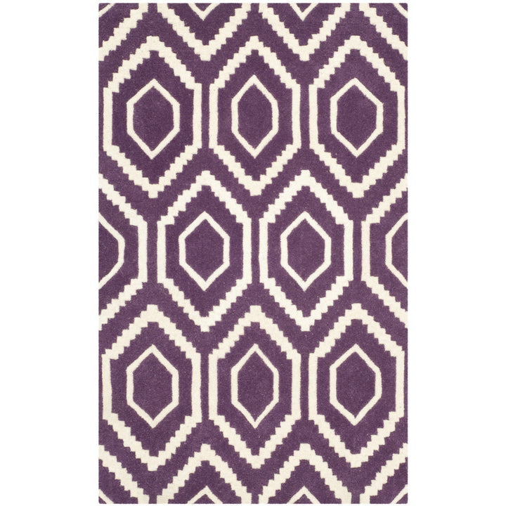 SAFAVIEH Chatham CHT731F Handmade Purple / Ivory Rug Image 9