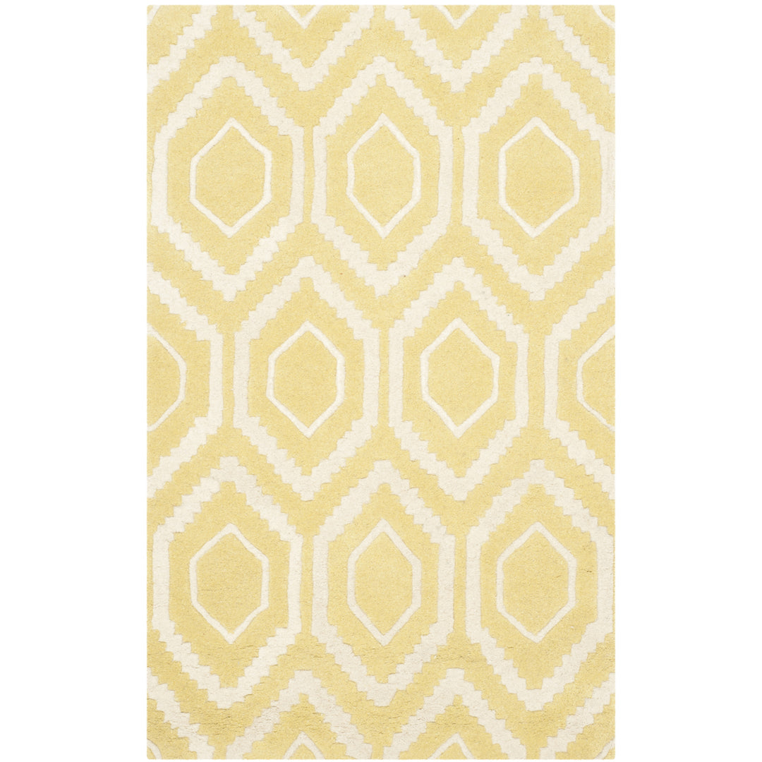 SAFAVIEH Chatham CHT731L Handmade Light Gold / Ivory Rug Image 4