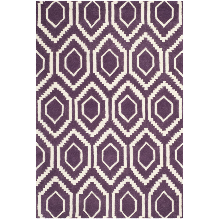 SAFAVIEH Chatham CHT731F Handmade Purple / Ivory Rug Image 10