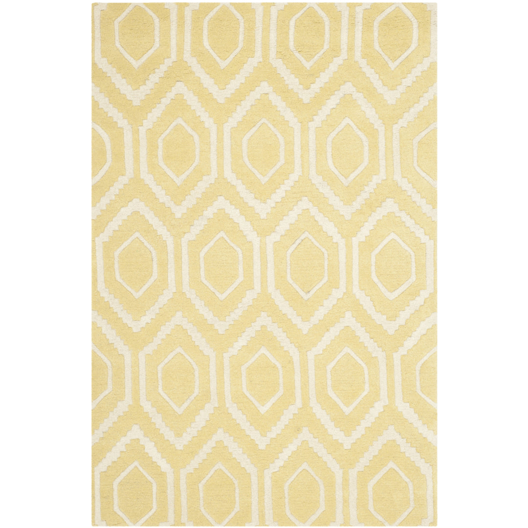 SAFAVIEH Chatham CHT731L Handmade Light Gold / Ivory Rug Image 5