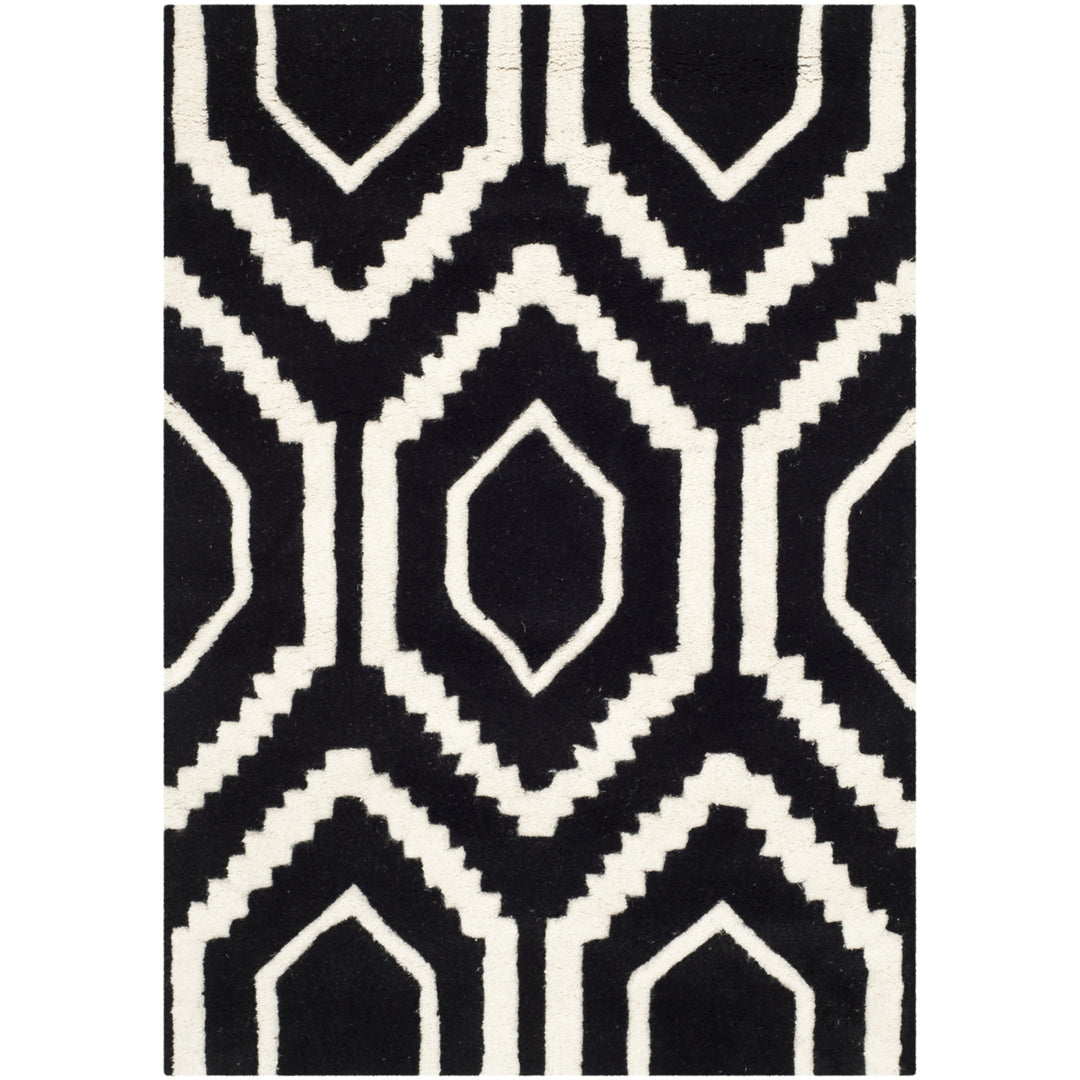 SAFAVIEH Chatham CHT731K Handmade Black / Ivory Rug Image 8