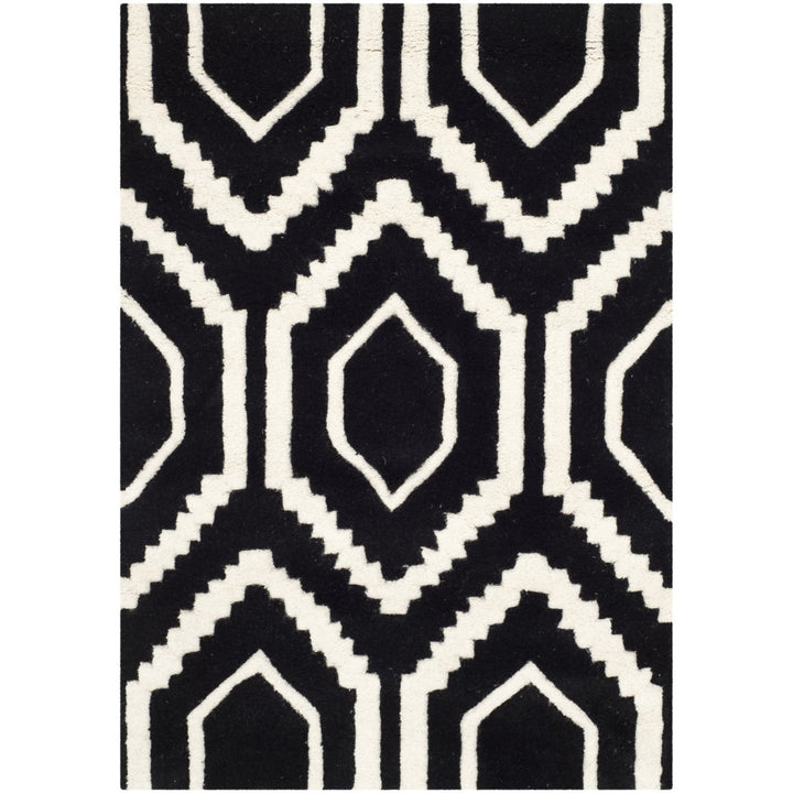 SAFAVIEH Chatham CHT731K Handmade Black / Ivory Rug Image 1