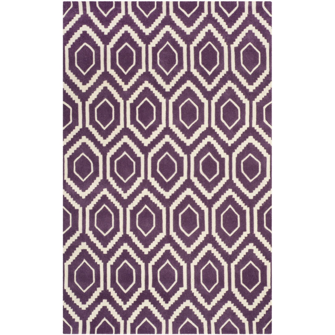 SAFAVIEH Chatham CHT731F Handmade Purple / Ivory Rug Image 11