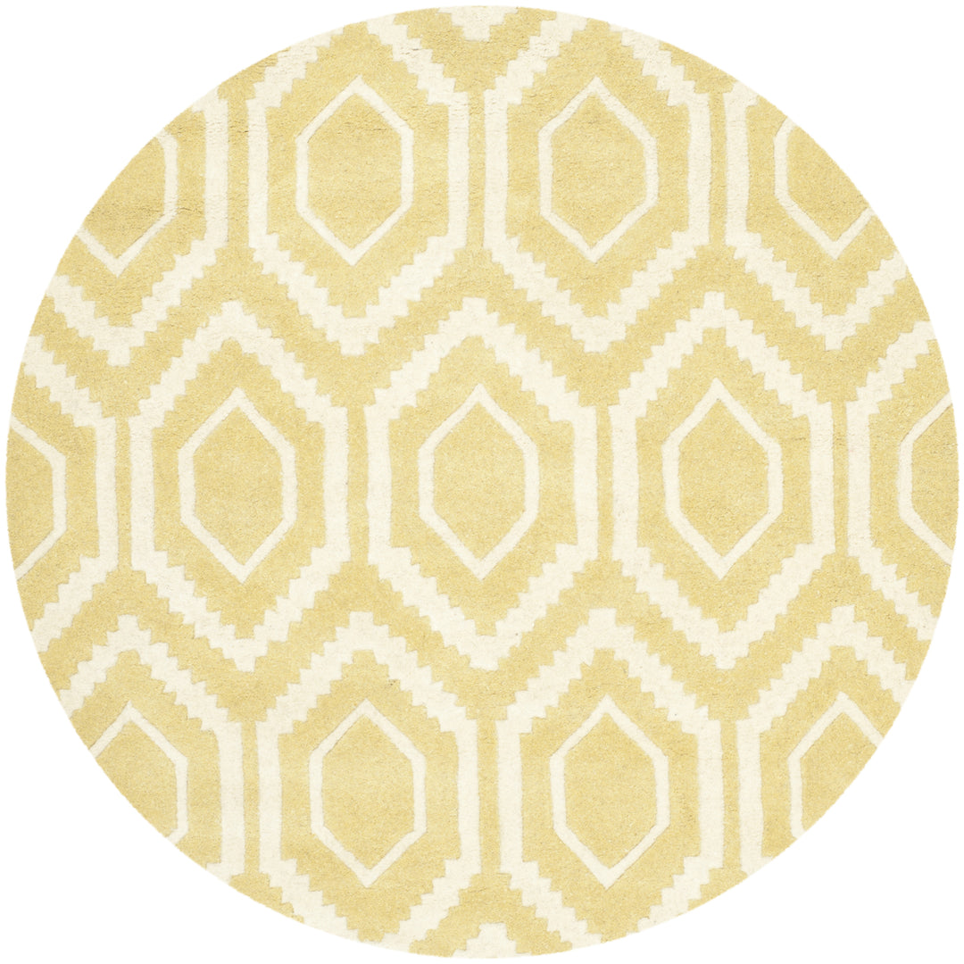 SAFAVIEH Chatham CHT731L Handmade Light Gold / Ivory Rug Image 6