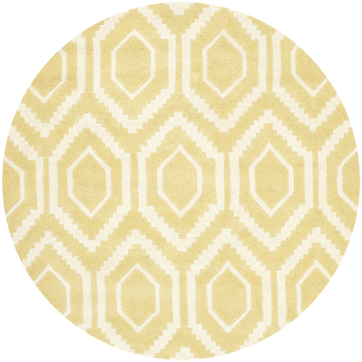 SAFAVIEH Chatham CHT731L Handmade Light Gold / Ivory Rug Image 6