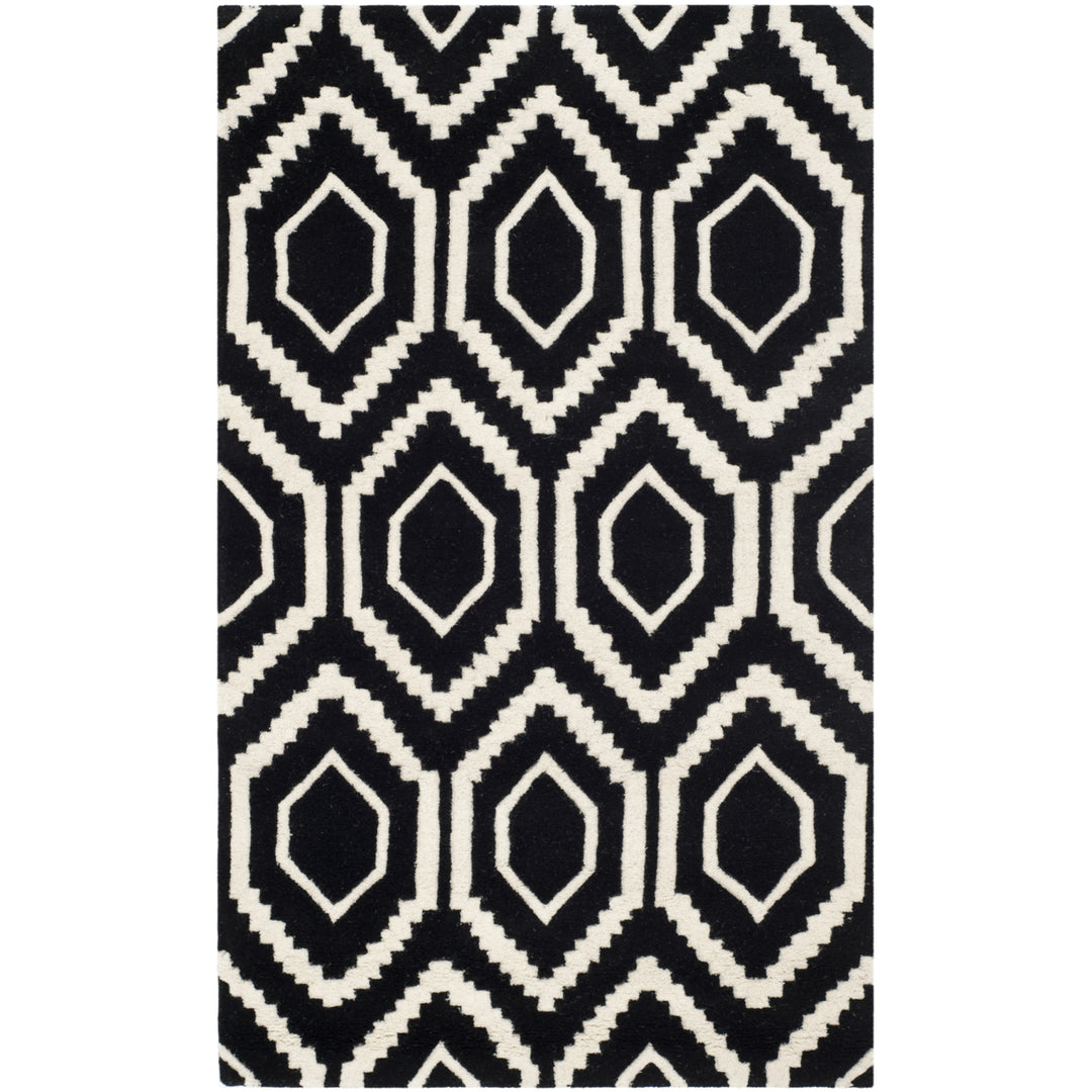 SAFAVIEH Chatham CHT731K Handmade Black / Ivory Rug Image 9