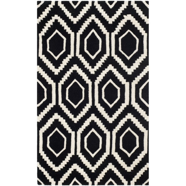 SAFAVIEH Chatham CHT731K Handmade Black / Ivory Rug Image 1