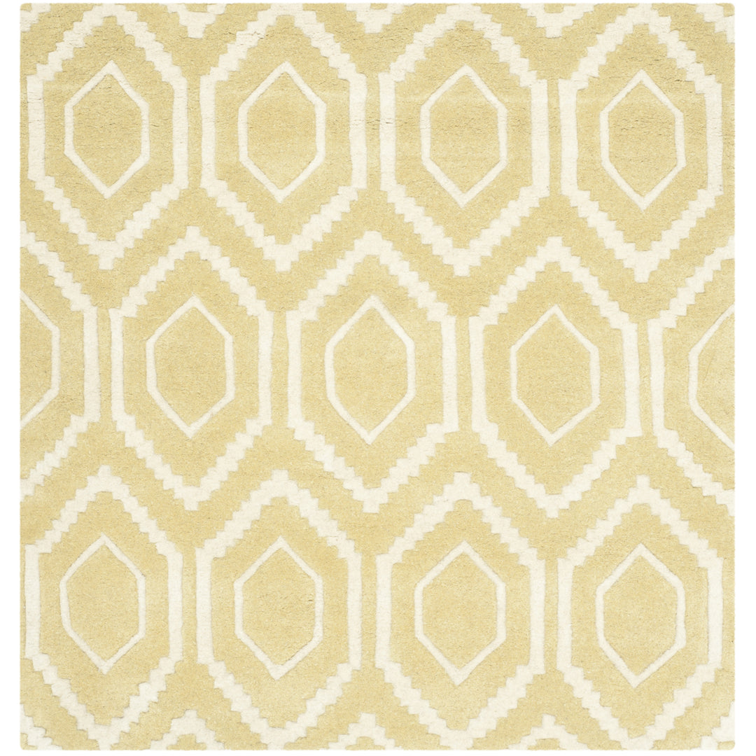 SAFAVIEH Chatham CHT731L Handmade Light Gold / Ivory Rug Image 7