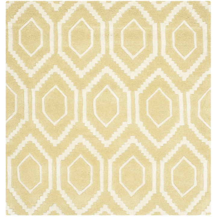 SAFAVIEH Chatham CHT731L Handmade Light Gold / Ivory Rug Image 7