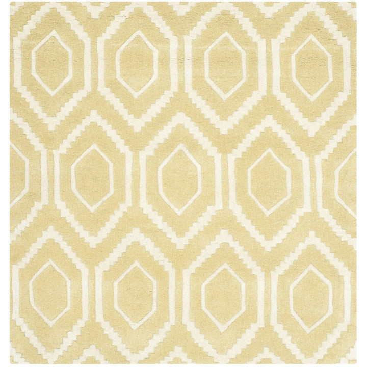 SAFAVIEH Chatham CHT731L Handmade Light Gold / Ivory Rug Image 1