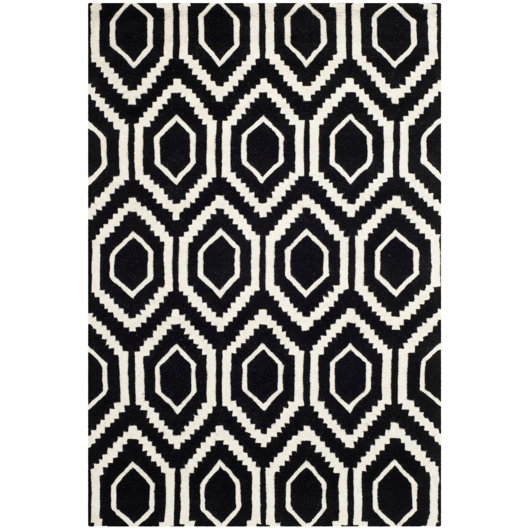 SAFAVIEH Chatham CHT731K Handmade Black / Ivory Rug Image 10