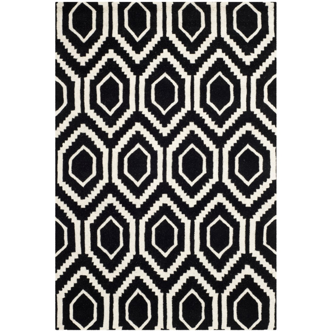 SAFAVIEH Chatham CHT731K Handmade Black / Ivory Rug Image 1