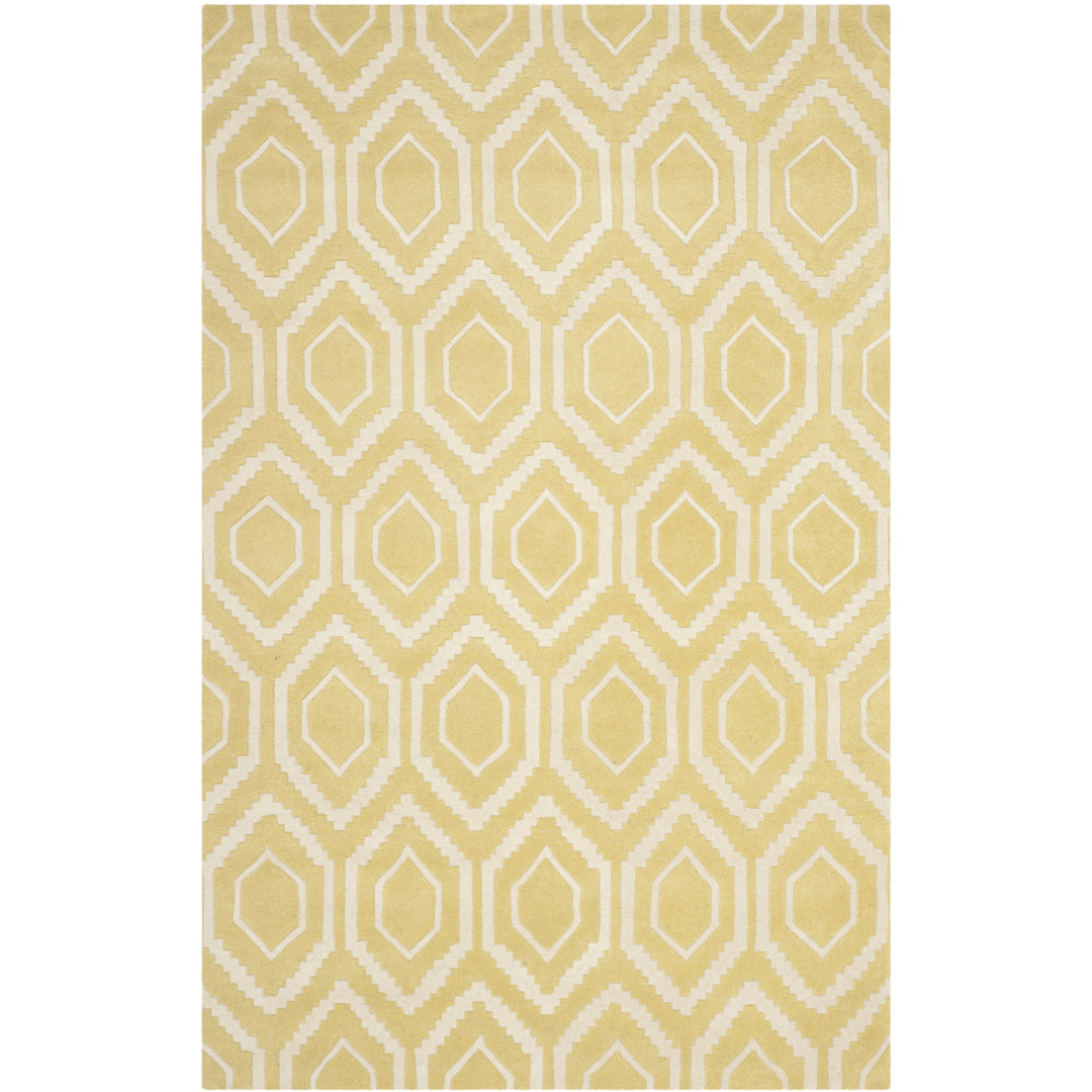 SAFAVIEH Chatham CHT731L Handmade Light Gold / Ivory Rug Image 8