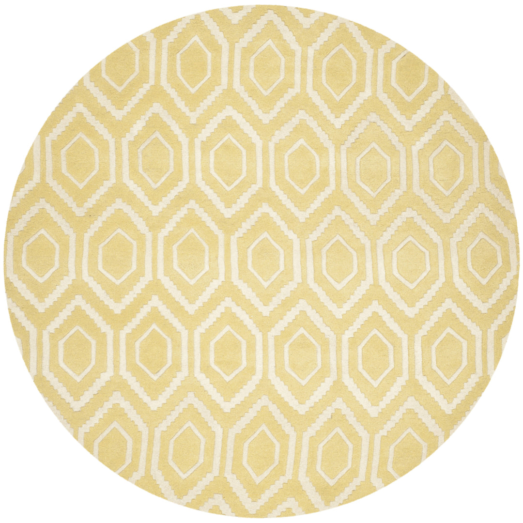 SAFAVIEH Chatham CHT731L Handmade Light Gold / Ivory Rug Image 9