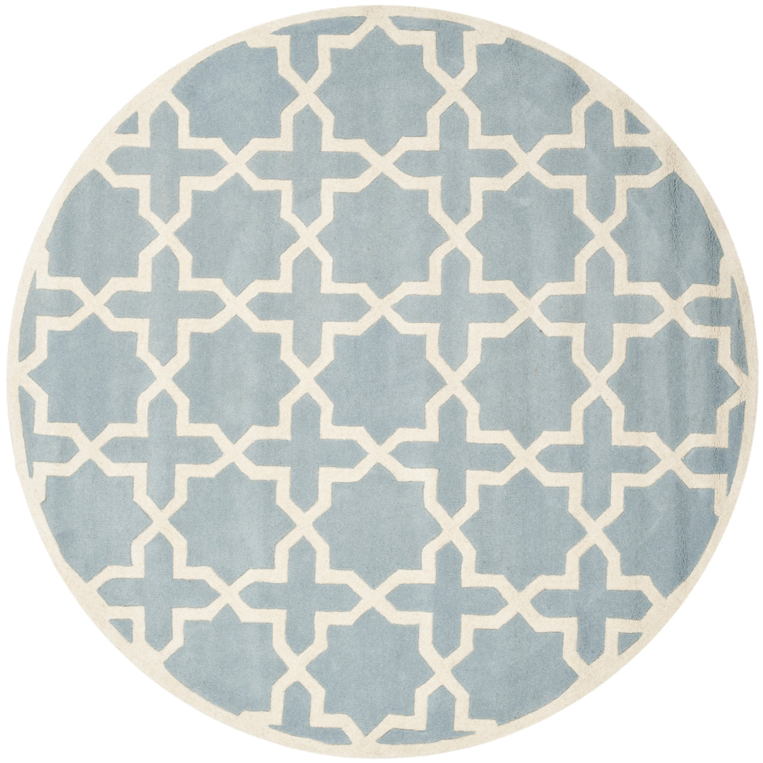 SAFAVIEH Chatham CHT732B Handmade Blue / Ivory Rug Image 4