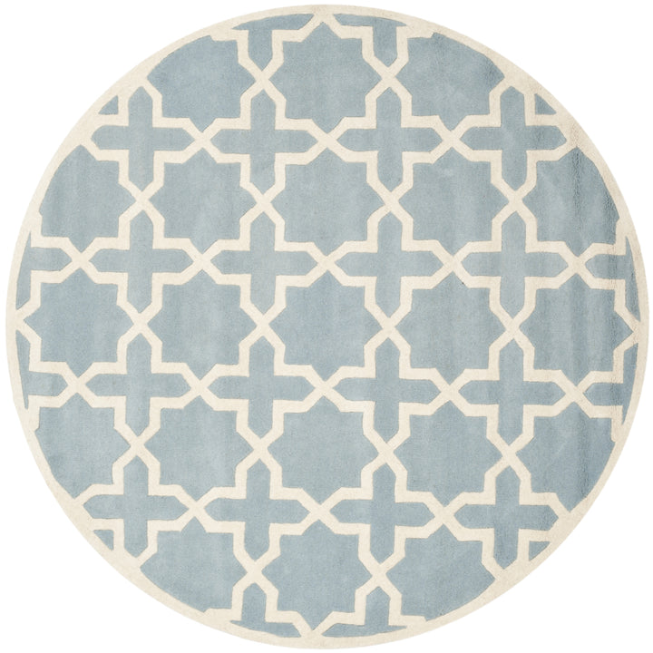 SAFAVIEH Chatham CHT732B Handmade Blue / Ivory Rug Image 4