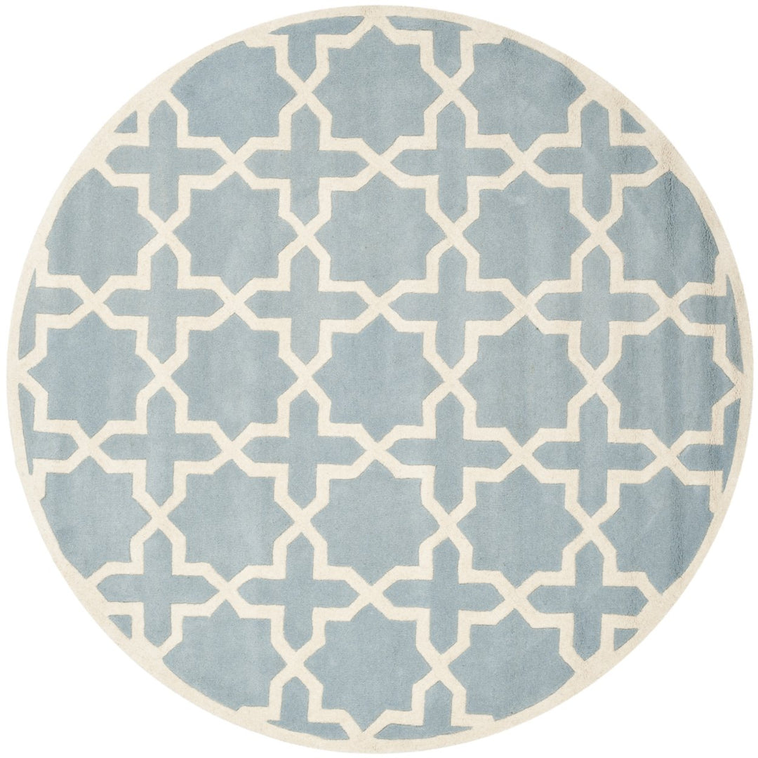 SAFAVIEH Chatham CHT732B Handmade Blue / Ivory Rug Image 1