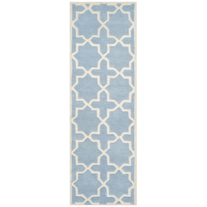 SAFAVIEH Chatham CHT732B Handmade Blue / Ivory Rug Image 5