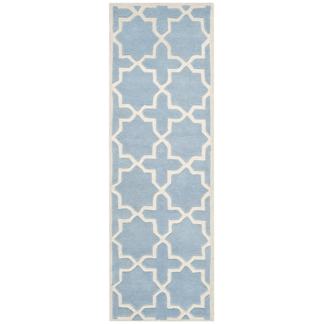 SAFAVIEH Chatham CHT732B Handmade Blue / Ivory Rug Image 1