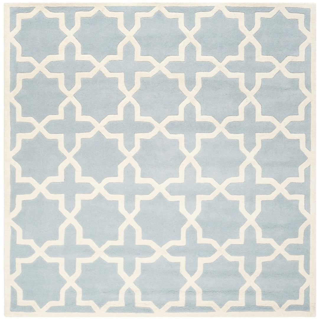 SAFAVIEH Chatham CHT732B Handmade Blue / Ivory Rug Image 6