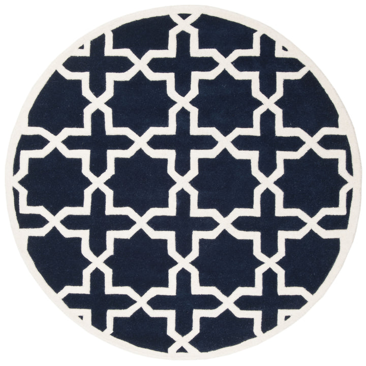 SAFAVIEH Chatham CHT732C Handmade Dark Blue / Ivory Rug Image 5