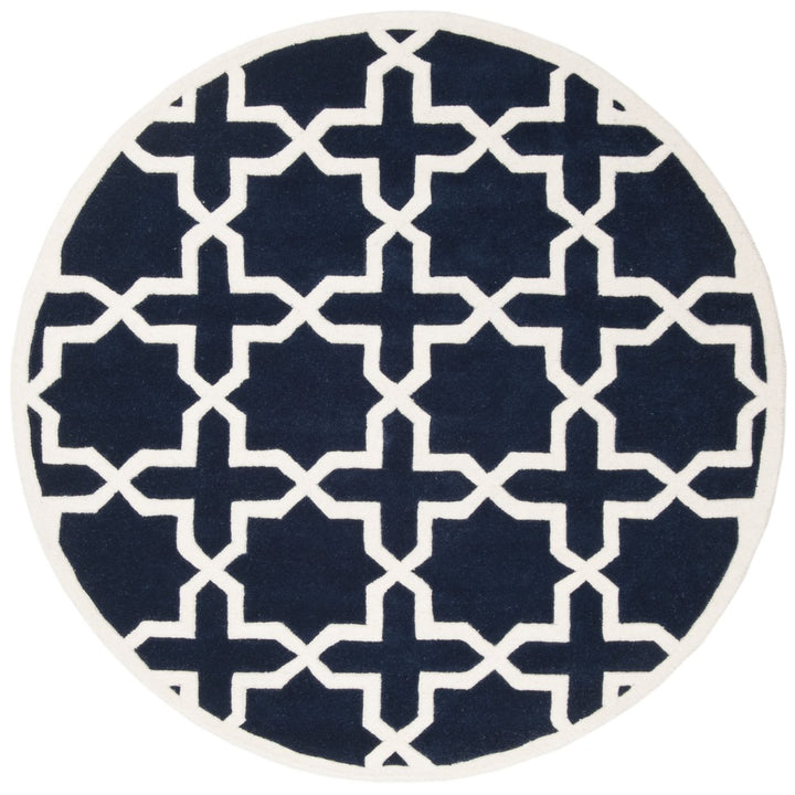 SAFAVIEH Chatham CHT732C Handmade Dark Blue / Ivory Rug Image 1