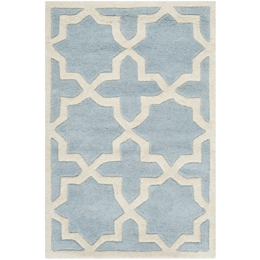 SAFAVIEH Chatham CHT732B Handmade Blue / Ivory Rug Image 8