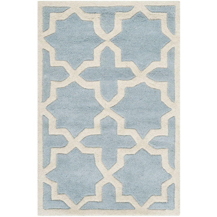 SAFAVIEH Chatham CHT732B Handmade Blue / Ivory Rug Image 8