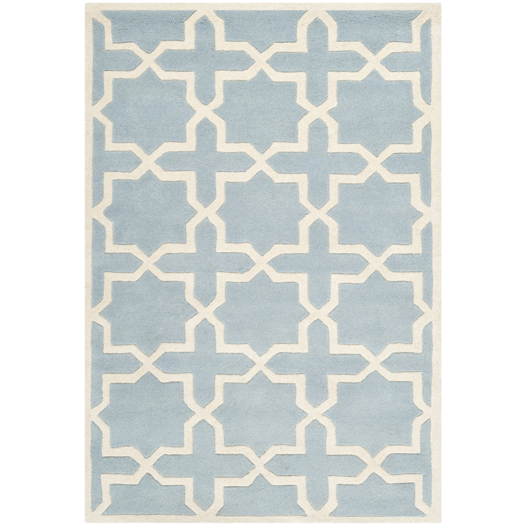 SAFAVIEH Chatham CHT732B Handmade Blue / Ivory Rug Image 9