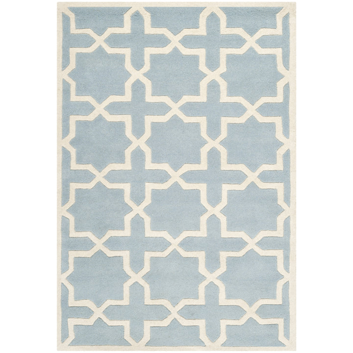 SAFAVIEH Chatham CHT732B Handmade Blue / Ivory Rug Image 9