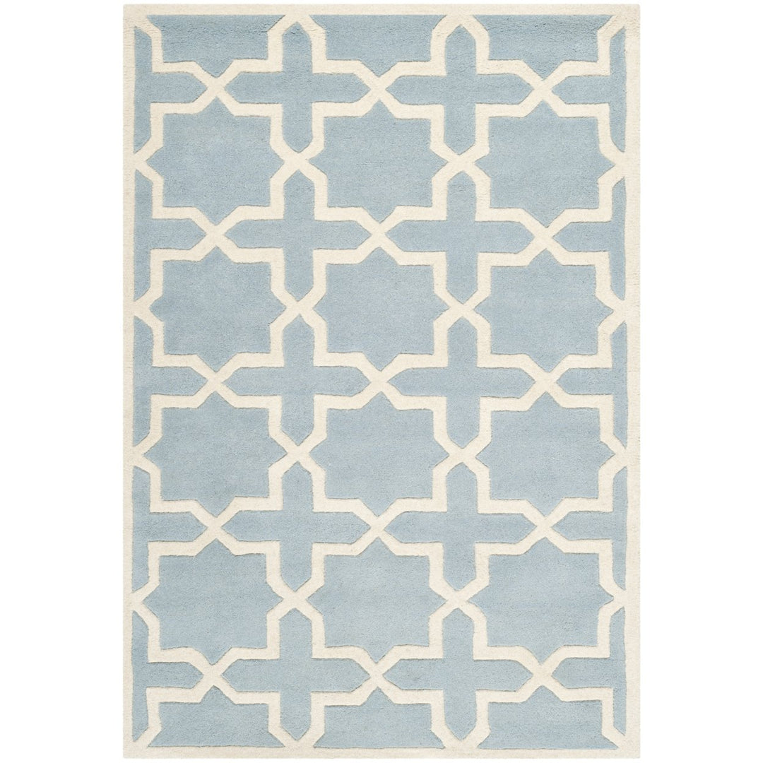 SAFAVIEH Chatham CHT732B Handmade Blue / Ivory Rug Image 1