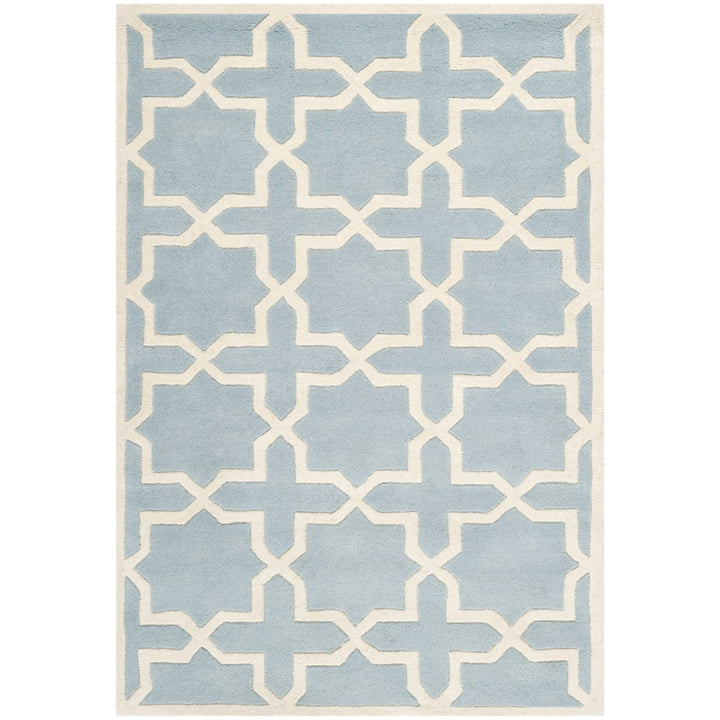 SAFAVIEH Chatham CHT732B Handmade Blue / Ivory Rug Image 1