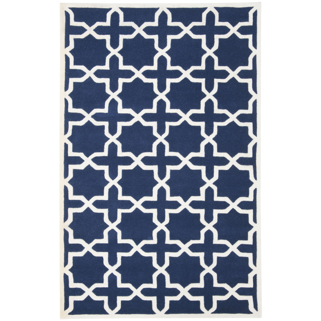 SAFAVIEH Chatham CHT732C Handmade Dark Blue / Ivory Rug Image 7