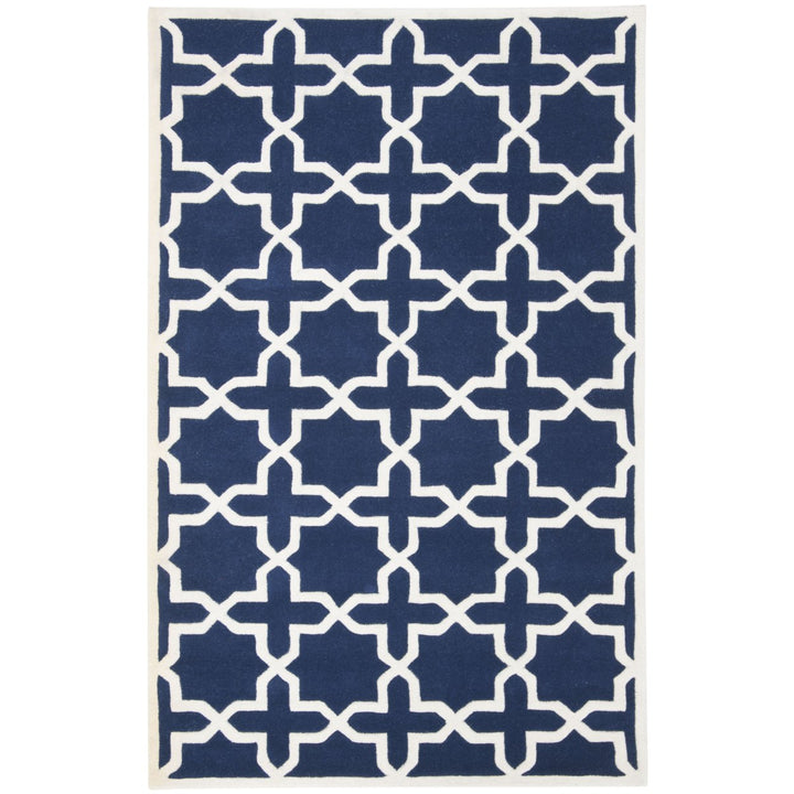 SAFAVIEH Chatham CHT732C Handmade Dark Blue / Ivory Rug Image 1