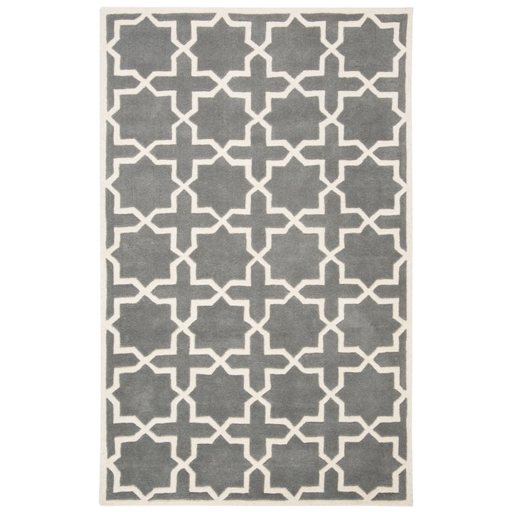 SAFAVIEH Chatham CHT732D Handmade Dark Grey / Ivory Rug Image 4