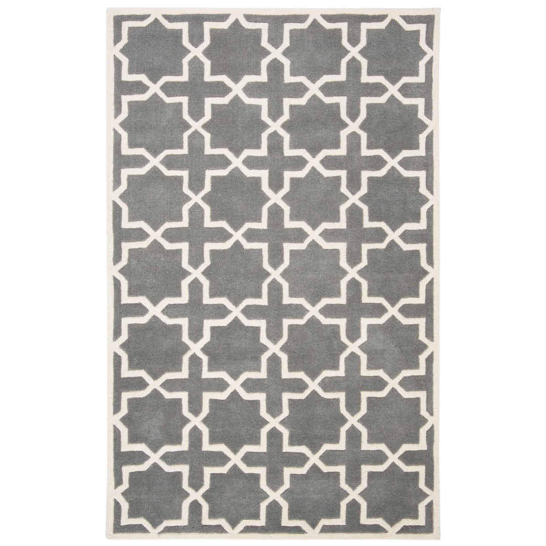 SAFAVIEH Chatham CHT732D Handmade Dark Grey / Ivory Rug Image 1