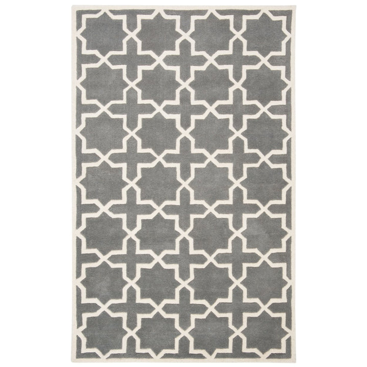 SAFAVIEH Chatham CHT732D Handmade Dark Grey / Ivory Rug Image 1