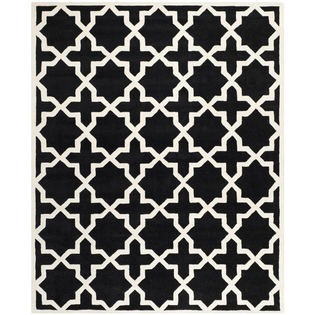 SAFAVIEH Chatham CHT732K Handmade Black / Ivory Rug Image 1