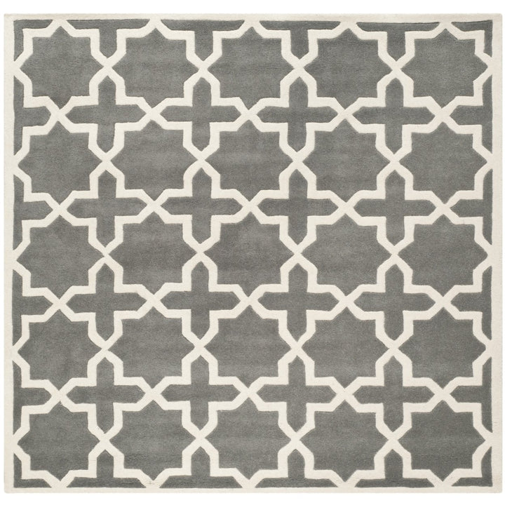 SAFAVIEH Chatham CHT732D Handmade Dark Grey / Ivory Rug Image 1