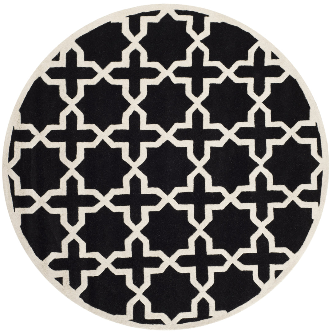 SAFAVIEH Chatham CHT732K Handmade Black / Ivory Rug Image 3