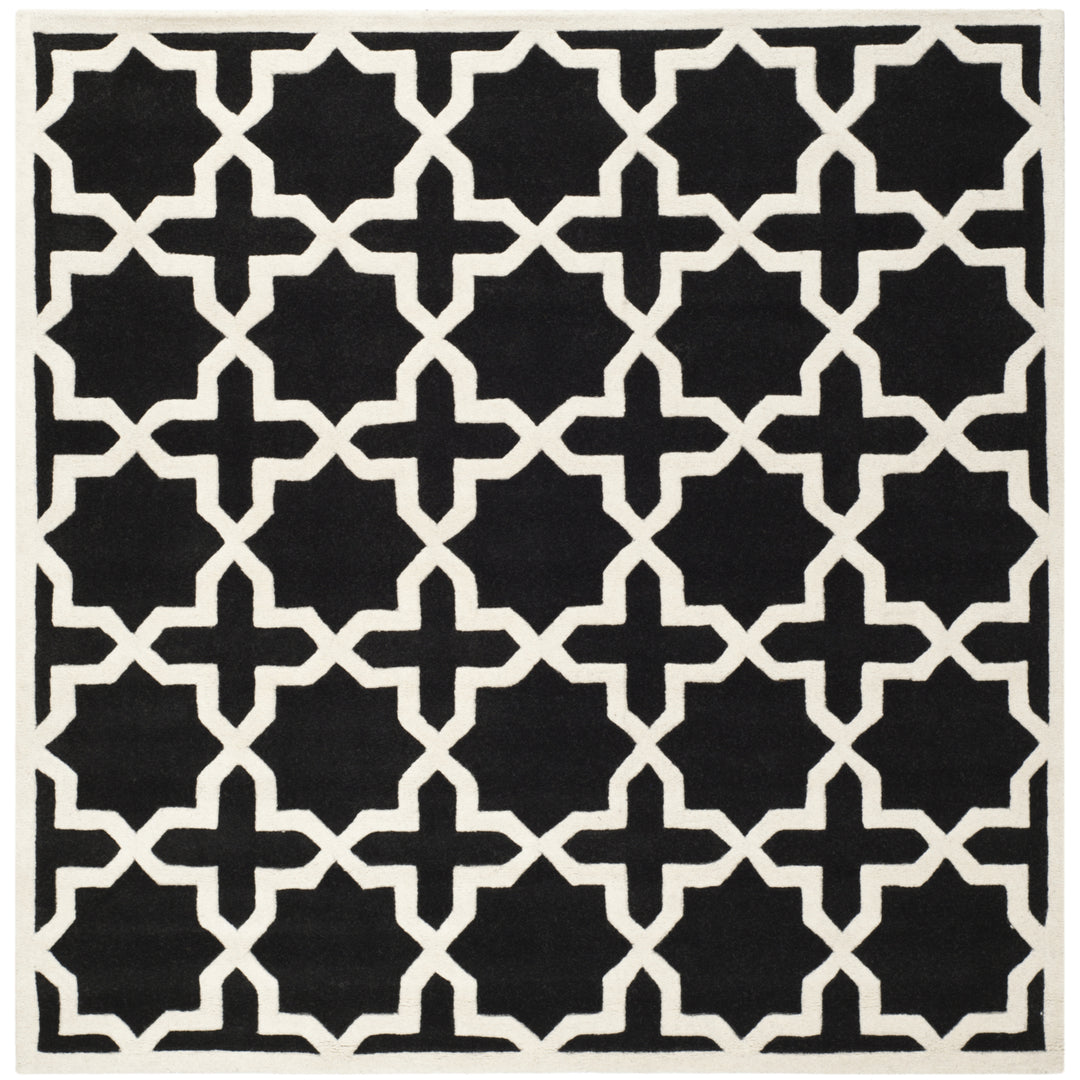 SAFAVIEH Chatham CHT732K Handmade Black / Ivory Rug Image 5